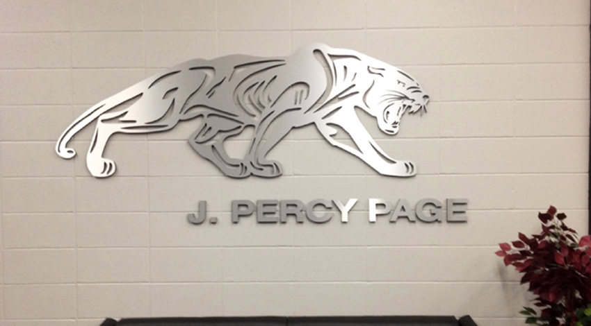J. Percy Page Metallic Signage